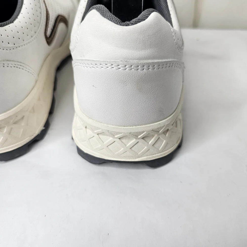 French Connection Petta Lace up Fashion Sneaker White Brown Gray Size 8